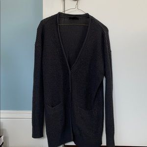 Dark grey forever 21 button up cardigan